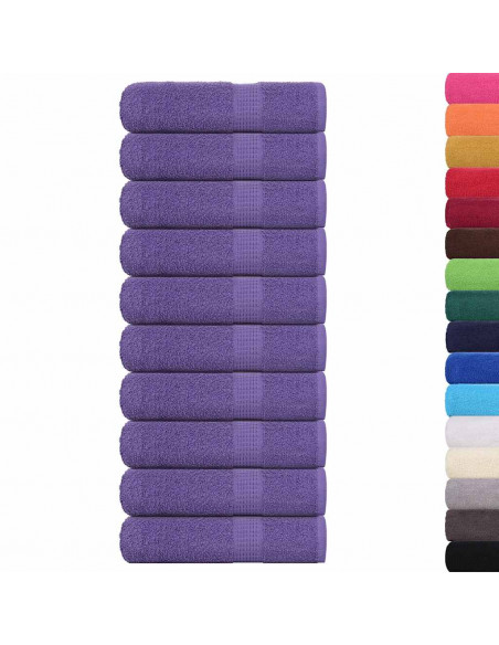 Asciugamani da Bagno 10pz Viola 100x150cm 360g/m² 100% Cotone
