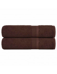 Asciugamani da Bagno 2 pz Marrone 100x150cm 360g/m² 100% Cotone