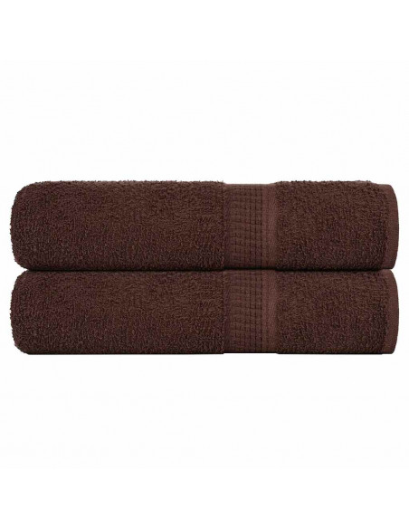 Asciugamani da Bagno 2 pz Marrone 100x150cm 360g/m² 100% Cotone