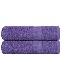 Asciugamani da Bagno 2 pz Viola 100x150cm 360g/m² 100% Cotone