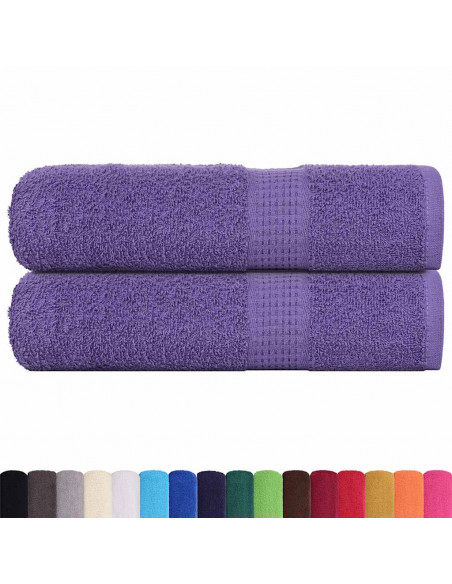 Asciugamani da Bagno 2 pz Viola 100x150cm 360g/m² 100% Cotone