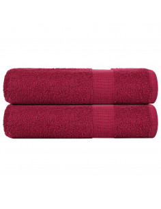 Asciugamani da Bagno 2pz Bordeaux 100x150cm 360g/m² 100% Cotone