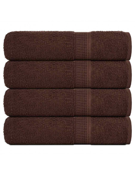 Asciugamani da Bagno 4 pz Marrone 100x150cm 360g/m² 100% Cotone