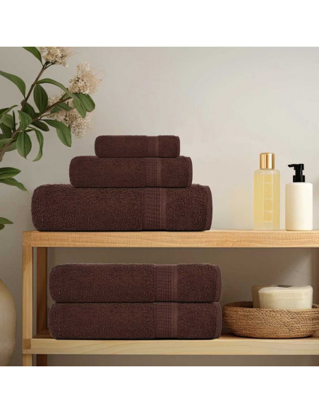 Asciugamani da Bagno 4 pz Marrone 100x150cm 360g/m² 100% Cotone