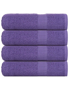 Asciugamani da Bagno 4 pz Viola 100x150cm 360g/m² 100% Cotone