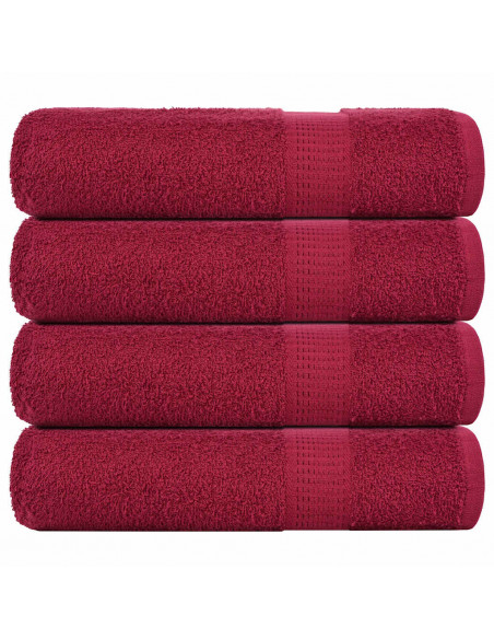 Asciugamani da Bagno 4pz Bordeaux 100x150cm 360g/m² 100% Cotone
