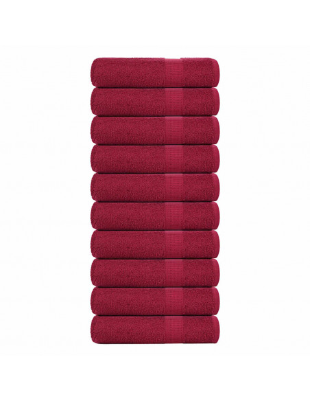Asciugamani Doccia 10 pz Bordeaux 70x140cm 360 g/m² 100% Cotone