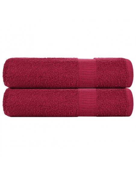 Asciugamani Doccia 2 pz Bordeaux 70x140 cm 360 g/m² 100% Cotone