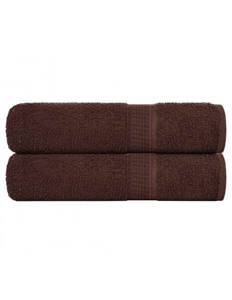 Asciugamani Doccia 2 pz Marrone 70x140 cm 360 g/m² 100% Cotone
