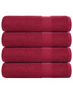 Asciugamani Doccia 4 pz Bordeaux 70x140 cm 360 g/m² 100% Cotone