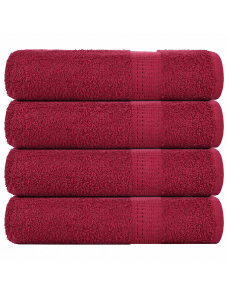 Asciugamani Doccia 4 pz Bordeaux 70x140 cm 360 g/m² 100% Cotone