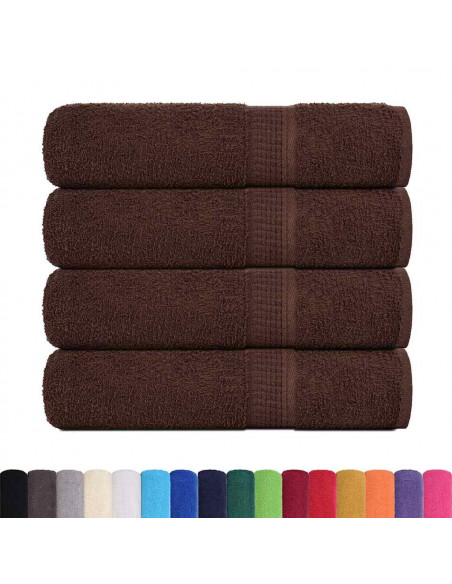 Asciugamani Doccia 4 pz Marrone 70x140 cm 360 g/m² 100% Cotone