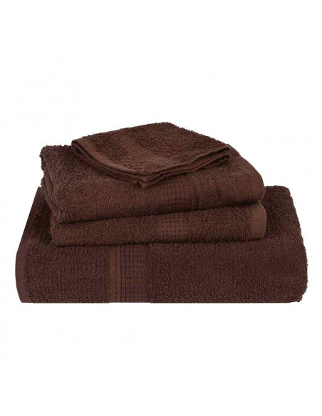 Asciugamani Doccia 4 pz Marrone 70x140 cm 360 g/m² 100% Cotone