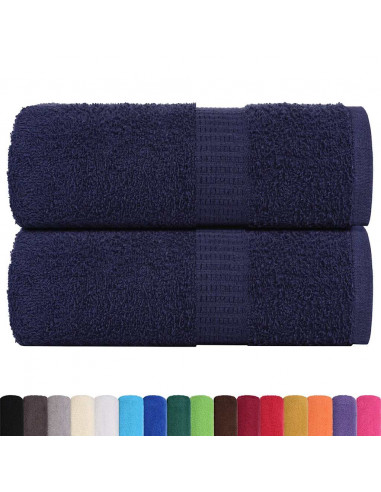 Asciugamani Ospiti 2 pz Blu Marino 30x50cm 360 g/m² 100% Cotone