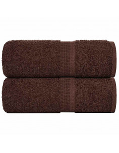 Asciugamani Ospiti 2 pz Marrone 30x50 cm 360 g/m² 100% Cotone