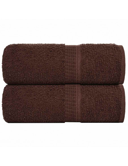 Asciugamani Ospiti 2 pz Marrone 30x50 cm 360 g/m² 100% Cotone