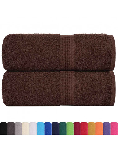 Asciugamani Ospiti 2 pz Marrone 30x50 cm 360 g/m² 100% Cotone
