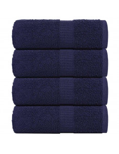 Asciugamani Ospiti 4 pz Blu Marino 30x50cm 360 g/m² 100% Cotone