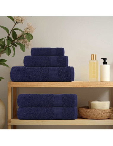 Asciugamani Ospiti 4 pz Blu Marino 30x50cm 360 g/m² 100% Cotone