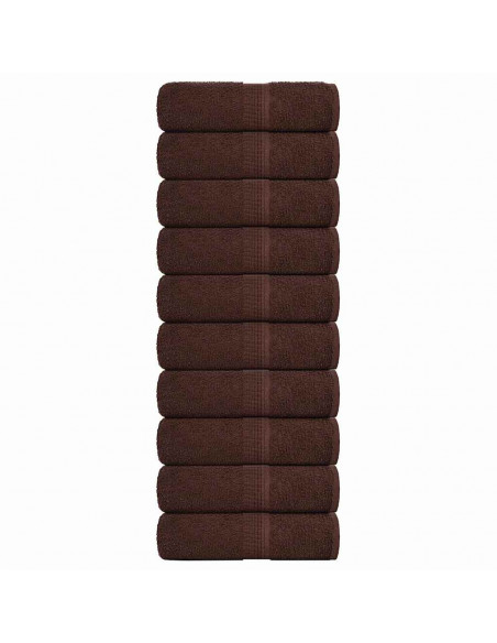 Asciugamani per Sapone 10pz Marrone 30x30cm 360g/m² 100% Cotone