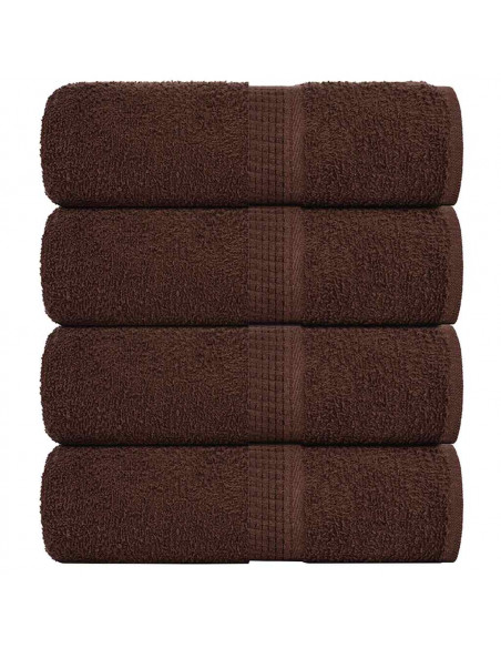 Asciugamani per Sapone 4 pz Marrone 30x30cm 360g/m² 100% Cotone