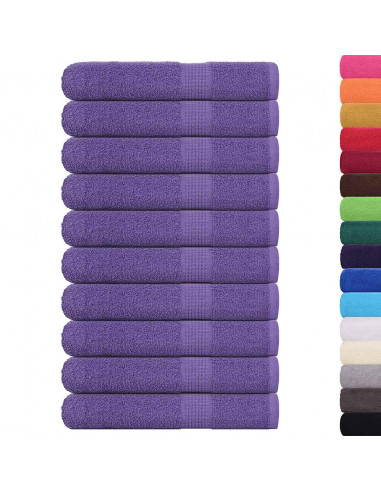 Asciugamani per Sauna 10 pz Viola 80x200cm 360g/m² 100% Cotone