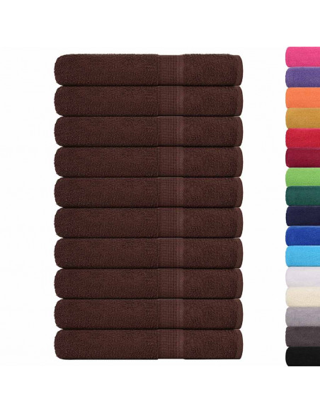 Asciugamani per Sauna 10pz Marrone 80x200cm 360g/m² 100% Cotone