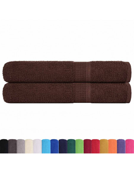 Asciugamani per Sauna 2 pz Marrone 80x200cm 360g/m² 100% Cotone