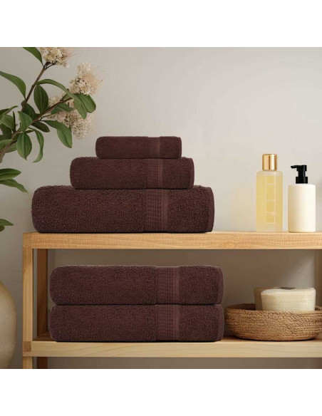 Asciugamani per Sauna 2 pz Marrone 80x200cm 360g/m² 100% Cotone