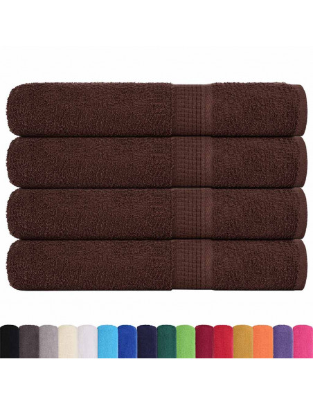 Asciugamani per Sauna 4 pz Marrone 80x200cm 360g/m² 100% Cotone