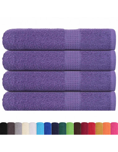Asciugamani per Sauna 4 pz Viola 80x200cm 360g/m² 100% Cotone