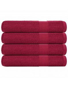 Asciugamani per Sauna 4pz Bordeaux 80x200cm 360g/m² 100% Cotone