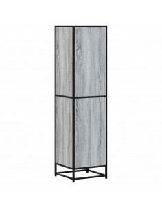 Credenza Grigio Sonoma 35,5x35x139 cm Legno Multistrato Metallo
