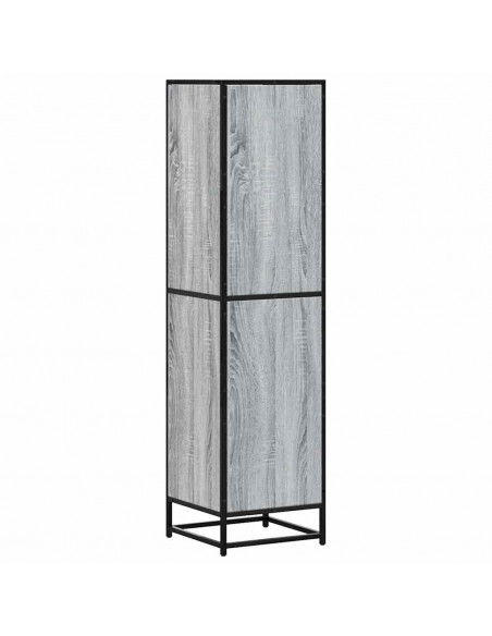 Credenza Grigio Sonoma 35,5x35x139 cm Legno Multistrato Metallo