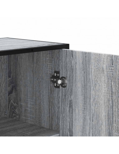 Credenza Grigio Sonoma 35,5x35x139 cm Legno Multistrato Metallo