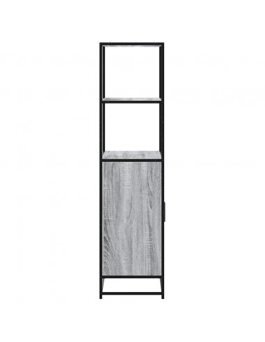 Credenza Grigio Sonoma 68x35x139 cm Legno Multistrato Metallo