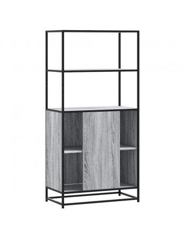 Credenza Grigio Sonoma 68x35x139 cm Legno Multistrato Metallo