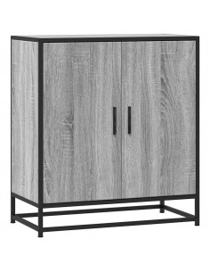 Credenza Grigio Sonoma 68x35x76 cm in Truciolato e Metallo