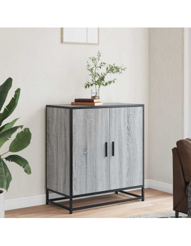 Credenza Grigio Sonoma 68x35x76 cm in Truciolato e Metallo
