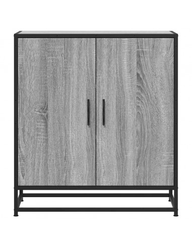 Credenza Grigio Sonoma 68x35x76 cm in Truciolato e Metallo