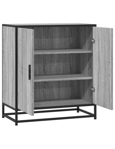 Credenza Grigio Sonoma 68x35x76 cm in Truciolato e Metallo