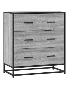 Credenza Grigio Sonoma 68x35x76 cm in Truciolato e Metallo