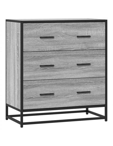 Credenza Grigio Sonoma 68x35x76 cm in Truciolato e Metallo