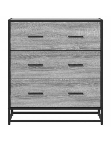 Credenza Grigio Sonoma 68x35x76 cm in Truciolato e Metallo