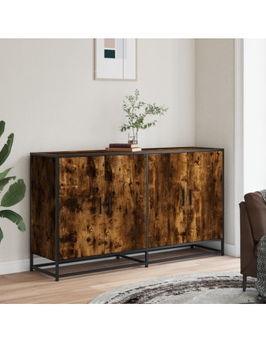Credenza Rovere Fumo 134x35x76 cm in Truciolato