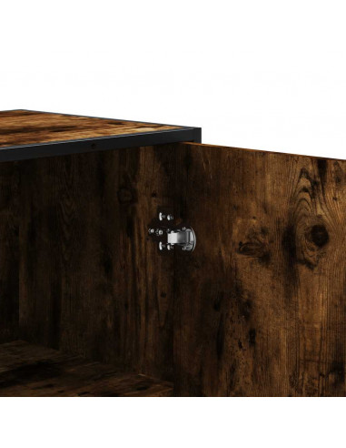 Credenza Rovere Fumo 35,5x35x139 cm Legno Multistrato Metallo