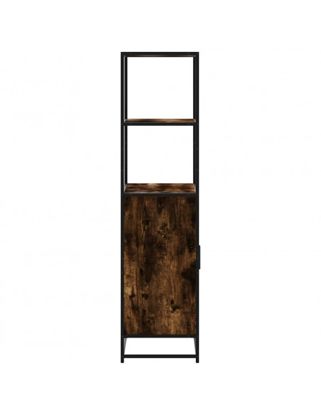 Credenza Rovere Fumo 68x35x139 cm Legno Multistrato Metallo