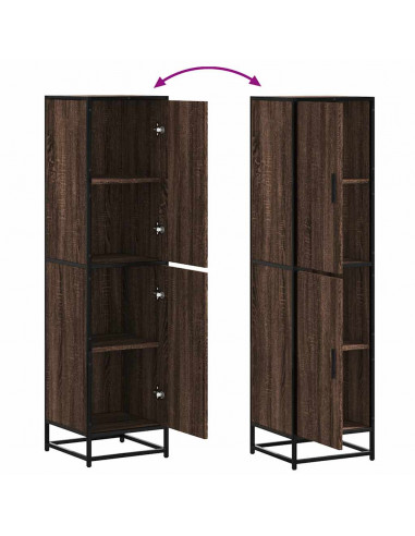 Credenza Rovere Marrone 35,5x35x139cm Legno Multistrato Metallo