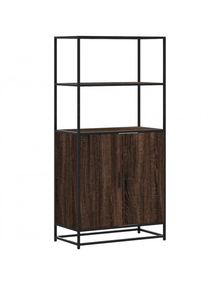 Credenza Rovere Marrone 68x35x139 cm Legno Multistrato Metallo