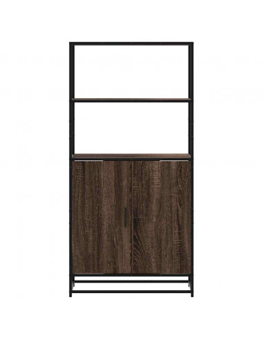 Credenza Rovere Marrone 68x35x139 cm Legno Multistrato Metallo
